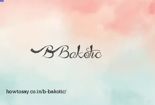 B Bakotic