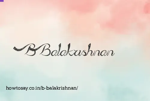 B Balakrishnan