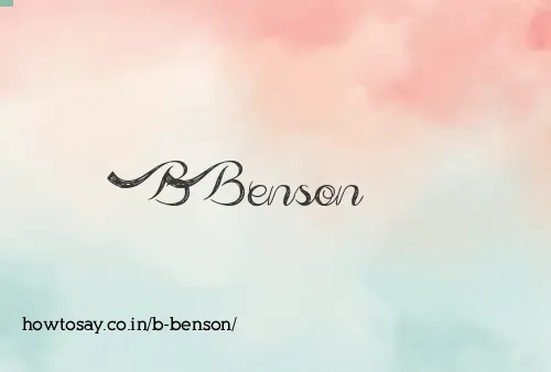 B Benson