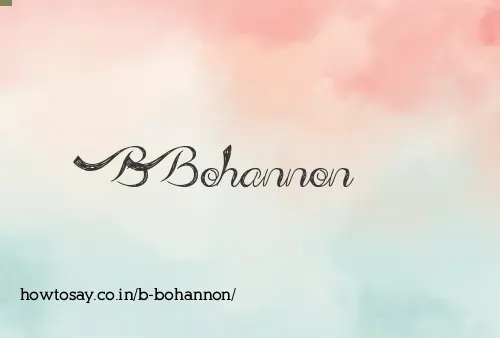 B Bohannon