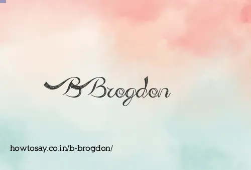 B Brogdon