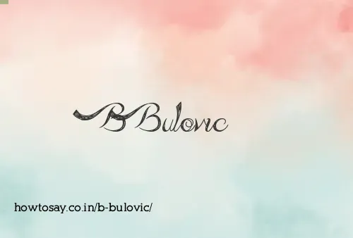 B Bulovic