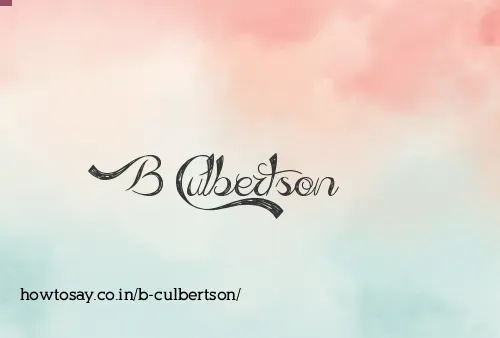 B Culbertson