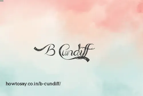 B Cundiff