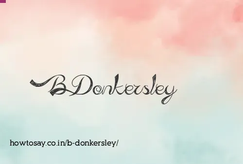 B Donkersley