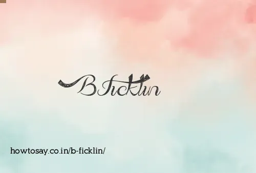 B Ficklin