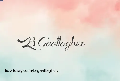 B Gaallagher