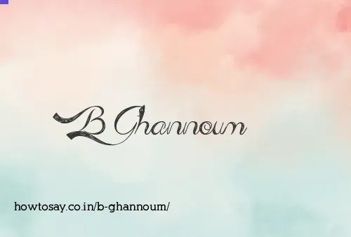 B Ghannoum