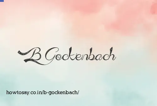 B Gockenbach