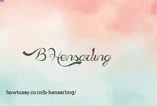 B Hensarling