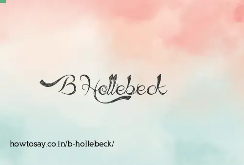 B Hollebeck