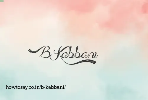B Kabbani