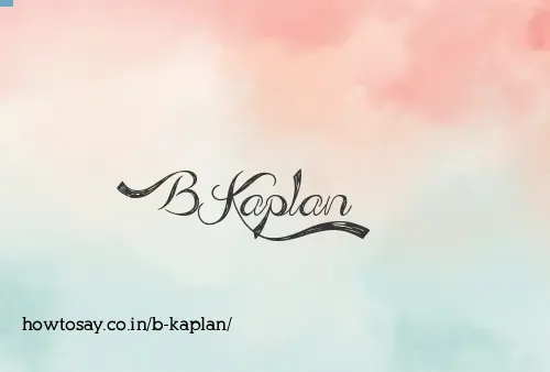 B Kaplan