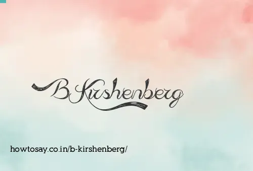 B Kirshenberg