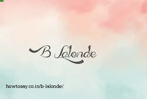 B Lalonde