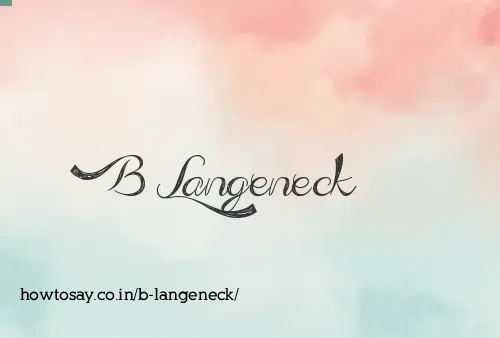 B Langeneck