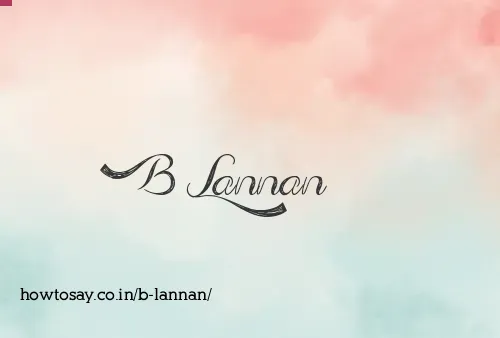 B Lannan