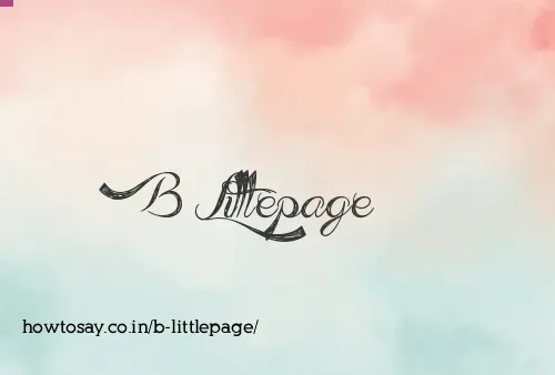 B Littlepage