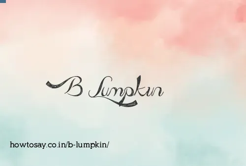 B Lumpkin