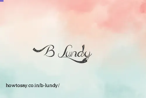 B Lundy