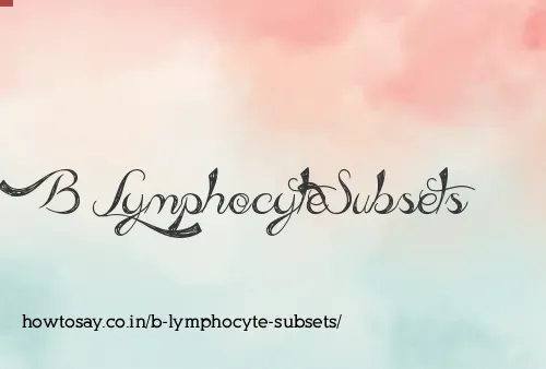 B Lymphocyte Subsets