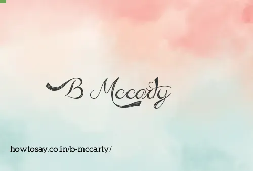 B Mccarty