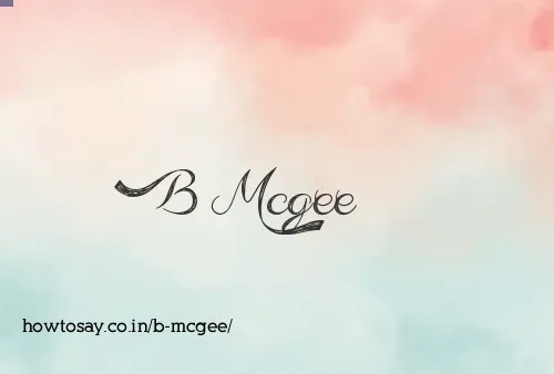 B Mcgee