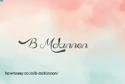 B Mckinnon