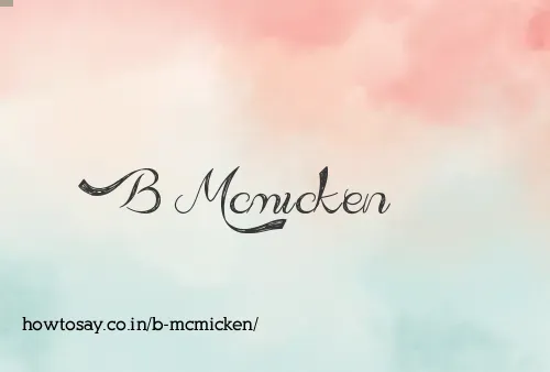 B Mcmicken