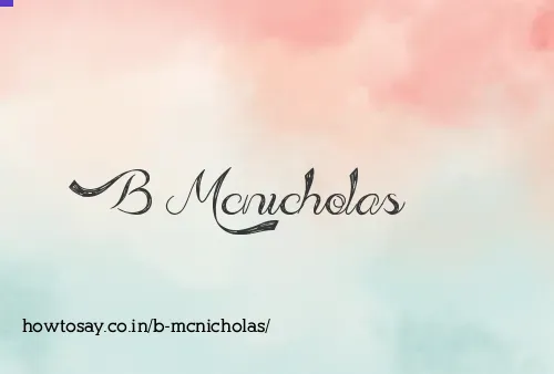 B Mcnicholas