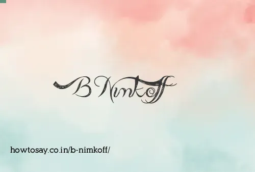 B Nimkoff