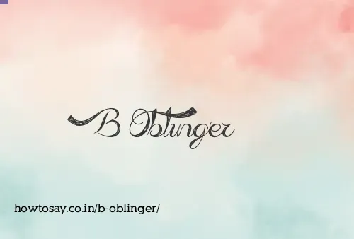 B Oblinger