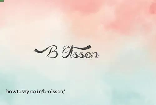 B Olsson