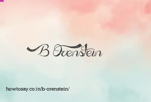 B Orenstein