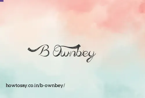 B Ownbey
