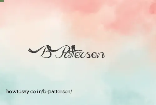 B Patterson