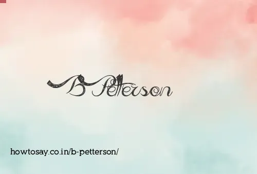 B Petterson