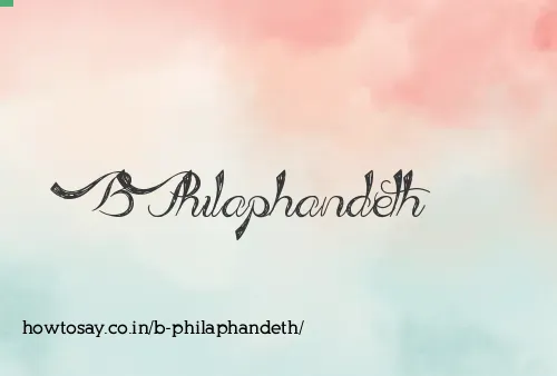 B Philaphandeth