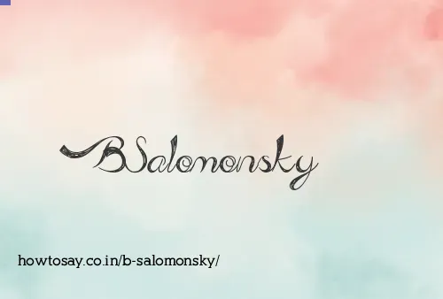 B Salomonsky