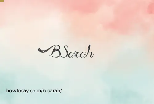 B Sarah