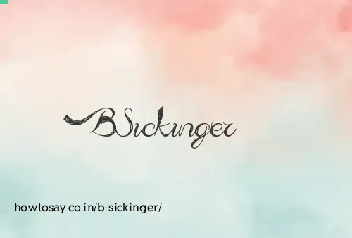 B Sickinger