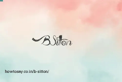 B Sitton