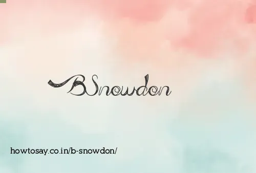 B Snowdon