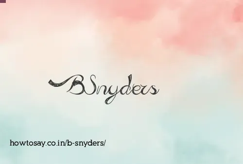 B Snyders