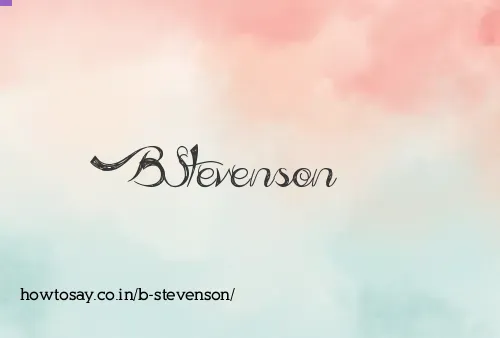 B Stevenson