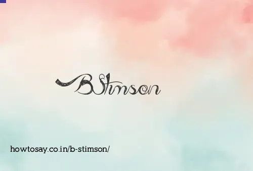 B Stimson