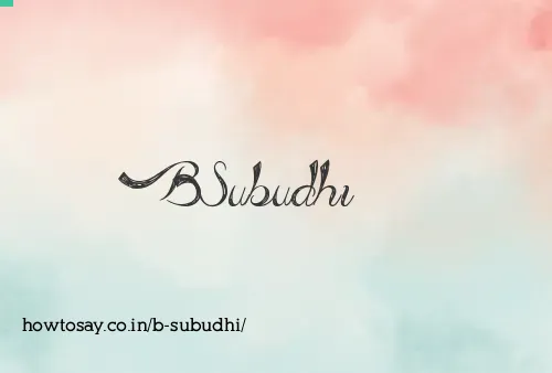 B Subudhi