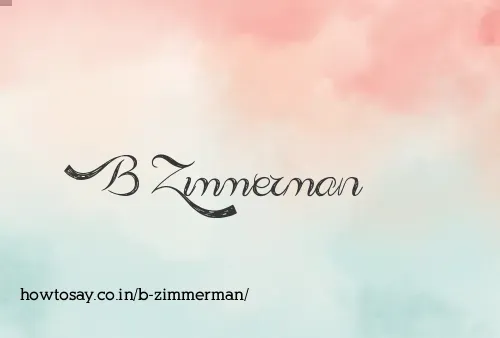 B Zimmerman