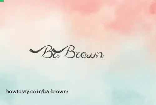 Ba Brown