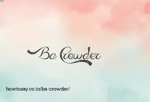 Ba Crowder
